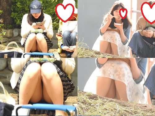 お座りお姉さん発見１７７！！大変です！！パンツが見えてますよ