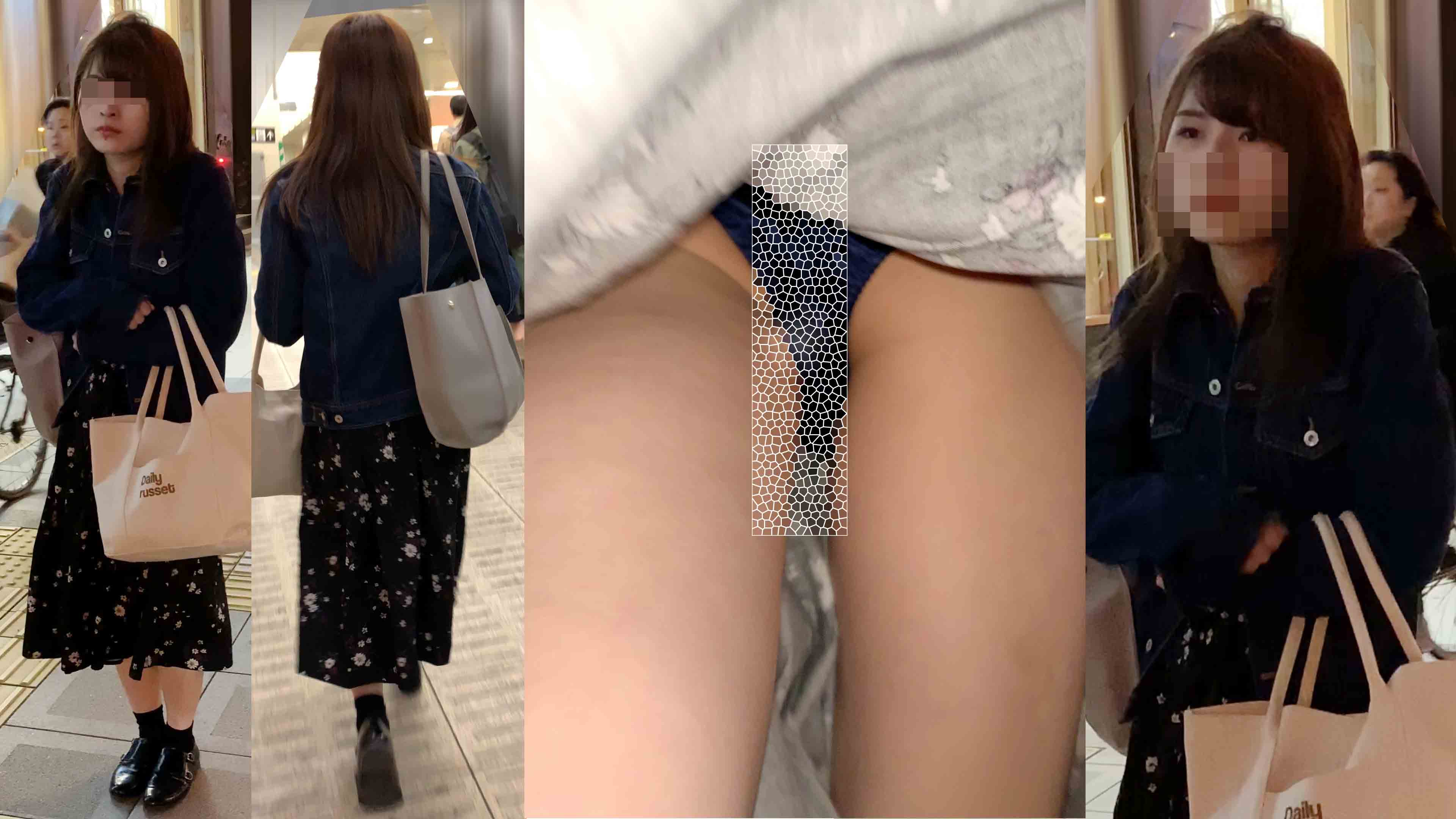 HONEYsPOT PPV bomb676 女子アナ系超絶美人JDの生足サテンパンティ　階段めくり 676.mp4