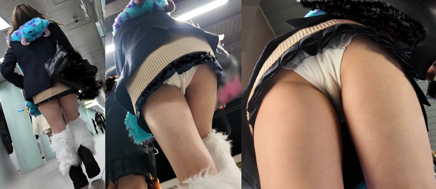 87かわいいミニスカ制服女子に密着